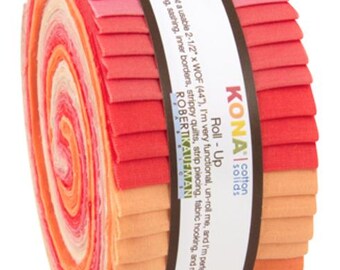 Strisce In Cotone Robert Kaufman Kona Solid - Colore Blushing - Jelly Roll Per Quilting