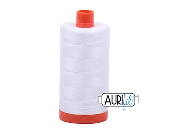 White (2024) | 50wt Large Spool (1300M / 1422Y) | Aurifil Thread | att8q - atpb6 - atc6cp