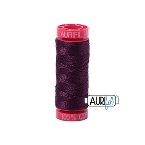 Very Dark Eggplant (1240) | 12wt Small Spool (50M / 54Y) | Aurifil Thread | att2a - atp7r - atc24h