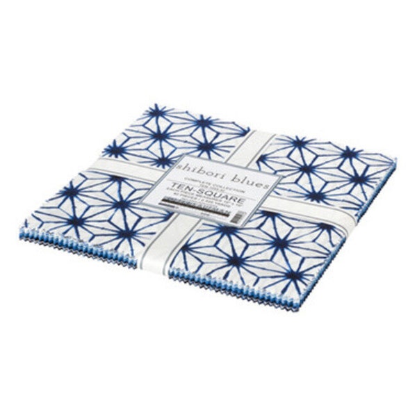 Shibori Blues 10" Square Pack (Layer Cake / Ten Square) by Robert Kaufman (ten-1055-42)