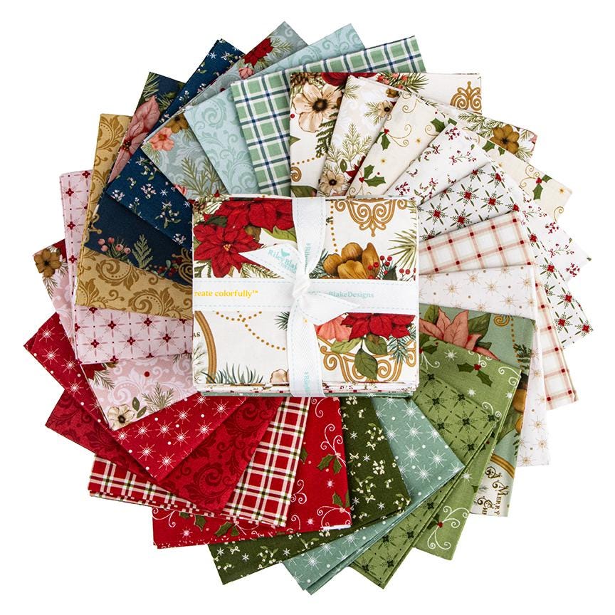 Christmas Greetings Fat Quarter Bundle by Sandy Gervais for Riley Blake ...