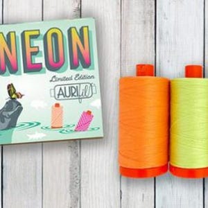 Tula Pink Neon's and Neutrals (Neon Large Spools) Thread Set | TP50EC3 | Aurifil Thread | threadset