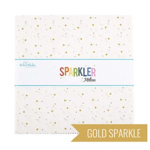 Sparkler 10&quot; Square Pack (Layer Cake / 10&quot; Stacker) in White by Melissa Mortenson for Riley Blake (10-650w-42)