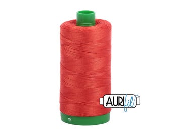 Red Orange (2245) | 40wt Large Spool (1000M / 1094Y) | Aurifil Thread | attfl - atpb6 - atcaf8