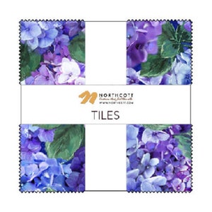 Rhapsody in Blue 10" Square Pack (Layer Cake) by Deborah Edwards for Northcott (trhaps42-10)