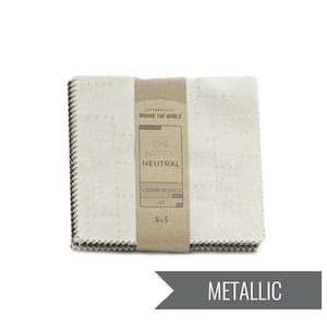 Cotton and Steel Basics 5&quot; Square Pack (Charm Pack / 5x5 Pack) in Neutral by Cotton and Steel for Cotton+Steel (cs100p-n-5x5-3)