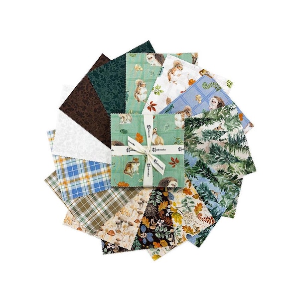 Woodland Way 5" Square Pack (Charm Pack) by Beth Grove for Clothworks (sq0557)