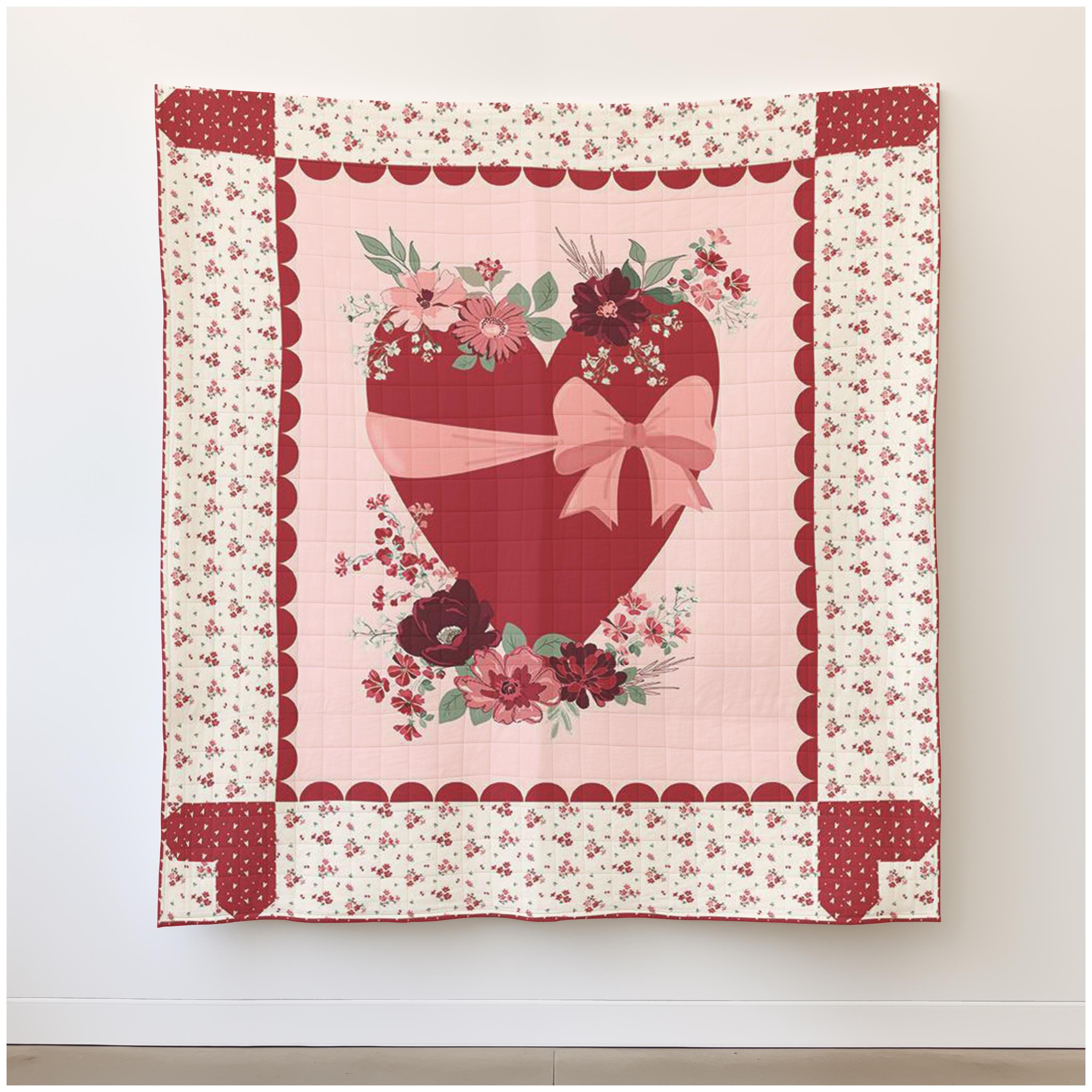 Love You Always Heart Panel Quilt Kit - Etsy