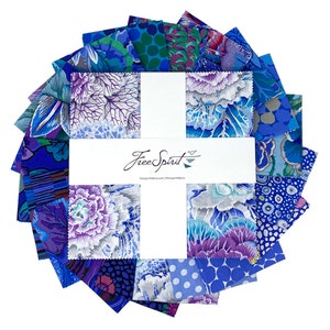 Kaffe Classics Plus 10" Square Pack (Layer Cake / 10" Charm) in Lake by Kaffe Fassett for Free Spirit (fb610gp.lake)