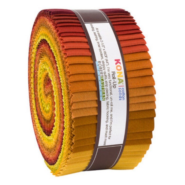 Kona Solid 2.5" Strip Roll (Jelly Roll / Roll Up) in Autumn Hues by Robert Kaufman (ru-772-40)