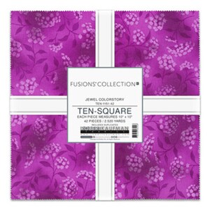 Fusions 10" Square Pack (Layer Cake / Ten Square) in Jewel Colorstory by Studio RK for Robert Kaufman (ten-1151-42)