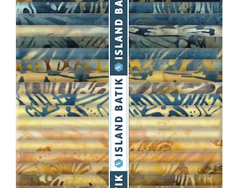 Coastal Current Batiks Fat Quarter Bundle by Jerry Khiev for Island Batik (coastal current-fq)