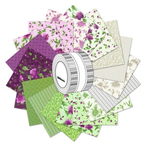 Flowerhouse Camille 2.5" Strip Roll (Jelly Roll / Roll Up) by Debbie Beaves for Robert Kaufman (ru-1230-40)