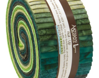 Artisan Batiks Prisma Dyes 2.5" Strip Roll (Jelly Roll / Roll Up) in Rainforest by Lunn Studios for Robert Kaufman (ru-373-40)