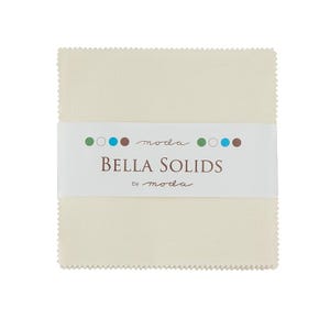 Bella Solids 5&quot; Square Pack (Charm Pack) in Ivory by Moda (9900pp 60)