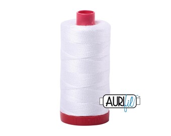 White (2024) | 12wt Large Spool (325M / 356Y) | Aurifil Thread | att2a - atpb6 - atc6cp