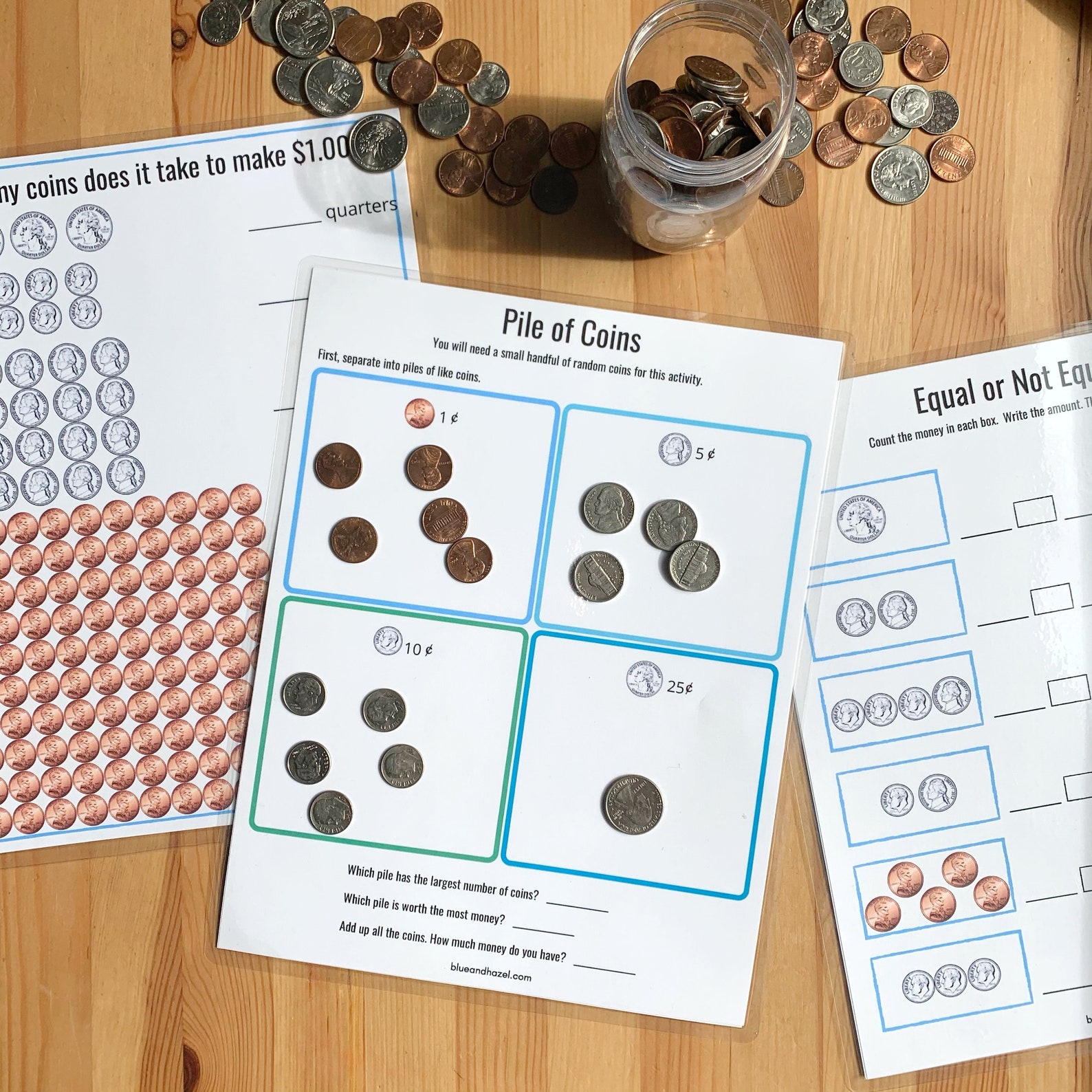 Coin Counting Activities 1st Grade Math US Coin Activity Etsy