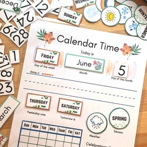 Circle Time Calendar, Preschool Calendar, Circle Time Calendar, Morning Basket Printable, Days Of The Week Calendar