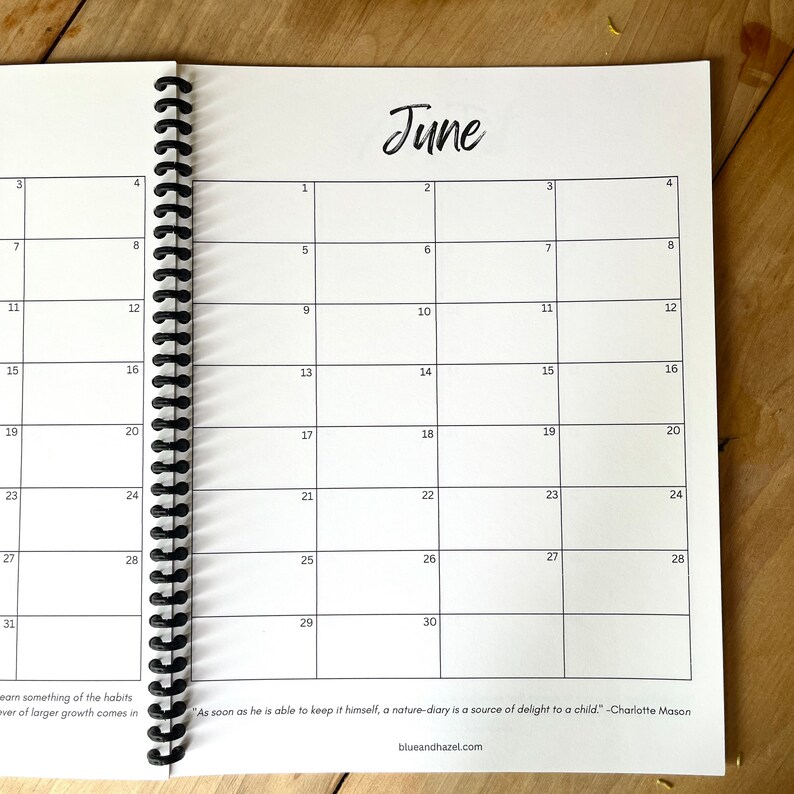 Calendar of Firsts PDF Charlotte Mason Nature Study Guide Etsy