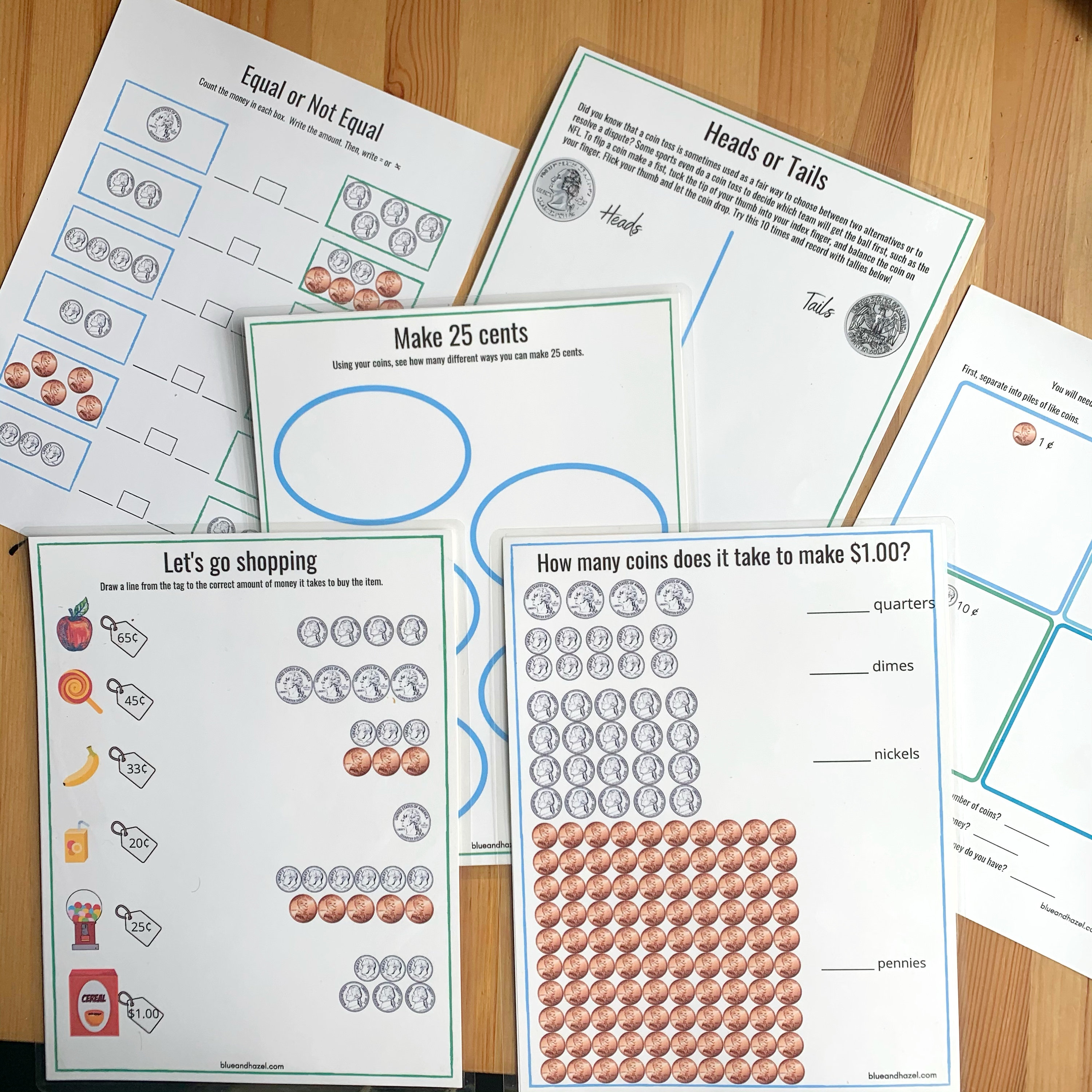 Coin Counting Activities 1st grade math US Coin Activity | Etsy