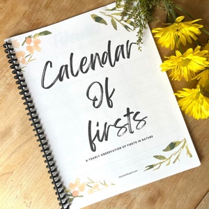 Calendar Of Firsts PDF, Charlotte Mason Nature Study Guide, Charlotte Mason Homeschool, Nature Journal, Nature Observation Calendar