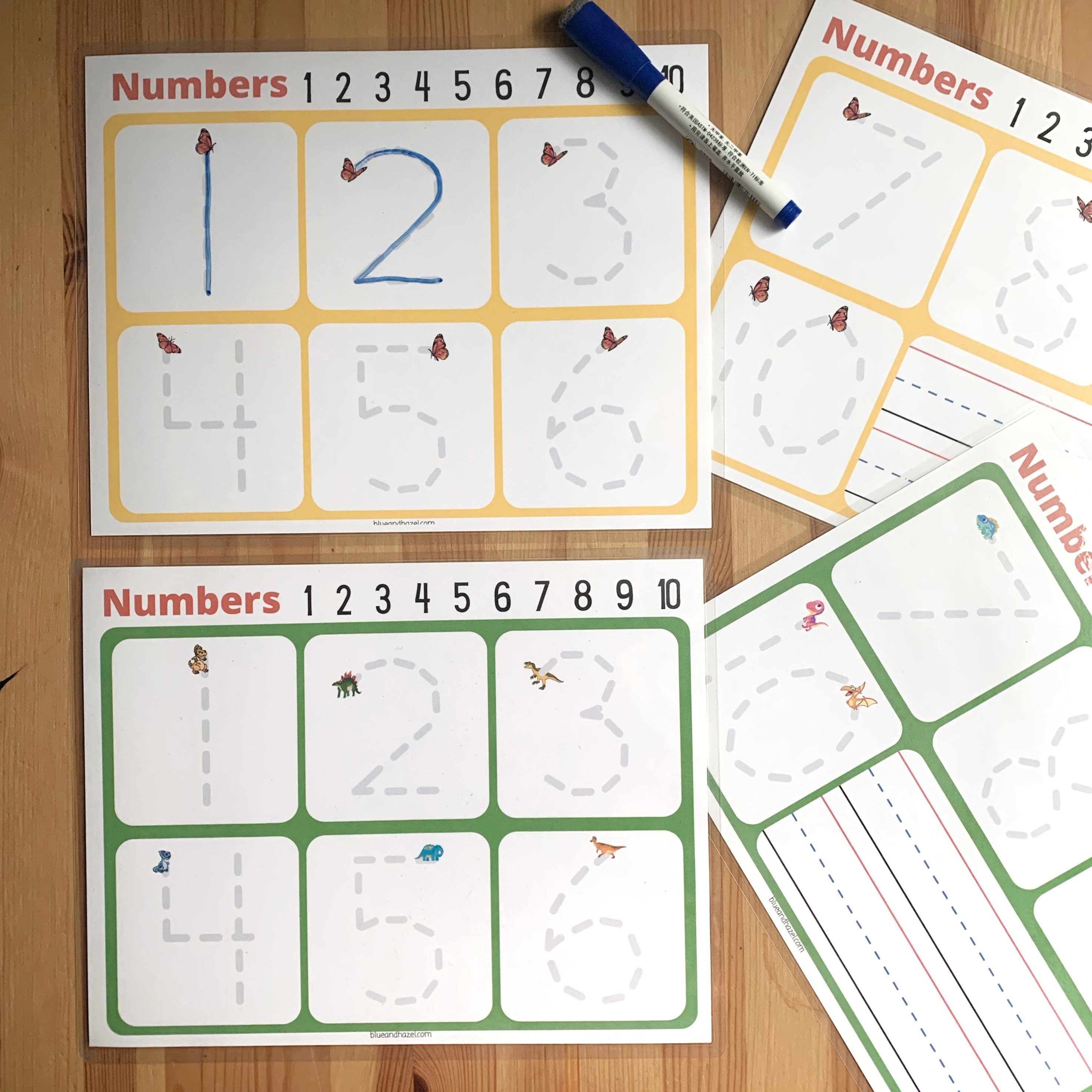 number tracing printable preschool worksheet kindergarten etsy