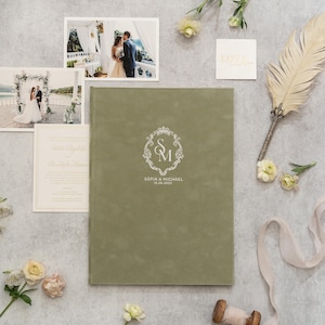 Deluxe Wedding Certificate Holder - Velvet with Foil-Pressed Monogram