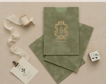 Velvet Sleeve Pockets (30+ pcs) • Custom Foil • Fast Shipping 7–10 Days