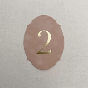 a number 2 on a pink oval background.