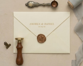 Personalized Velvet Wedding Invitation Envelopes, Luxury Monogram Envelope, Custom Foil Pressed Invite Envelope, A7 C6 C5
