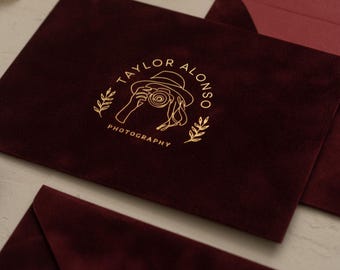 Velvet Photo Envelope, Foil Stamped Logo (Fits 4x6 & 5x7 Prints)