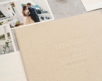 Personalized Foil-Stamped Natural Linen Wedding Certificate Holder