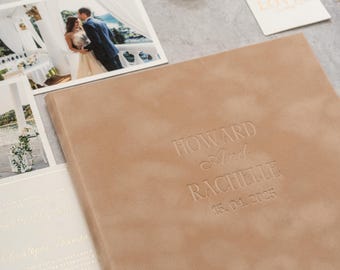 Luxury Velvet Wedding Certificate Holder with Custom Foil Pressing