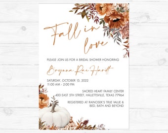 Fall in Love Bridal Shower Invitation