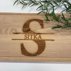 Solid Oak 1" Thick Custom Engraved Cutting Board