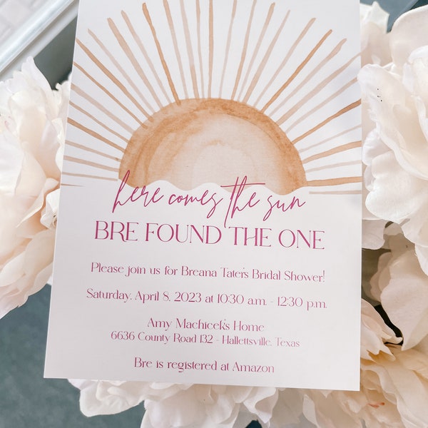 Here Comes the Sun Bridal Invitation