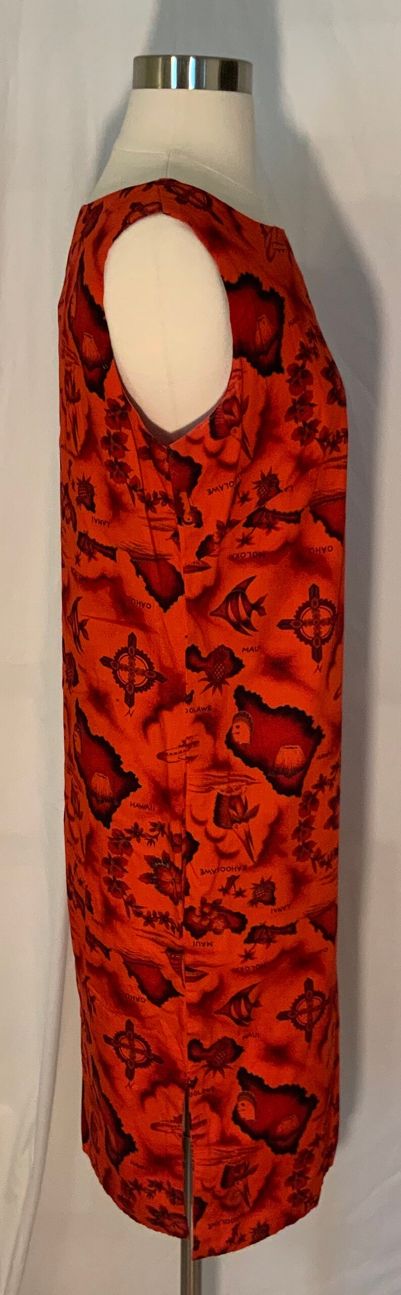 Vintage Hawaiian Print Dress Made in Hawaii Ui-Maikai Size 6