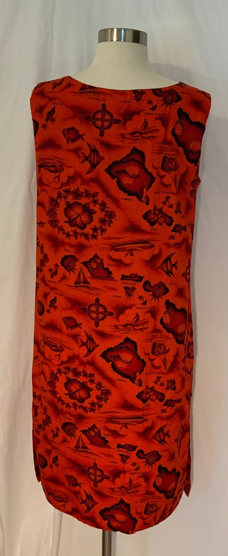 Vintage Hawaiian Print Dress Made in Hawaii Ui-Maikai Size 6