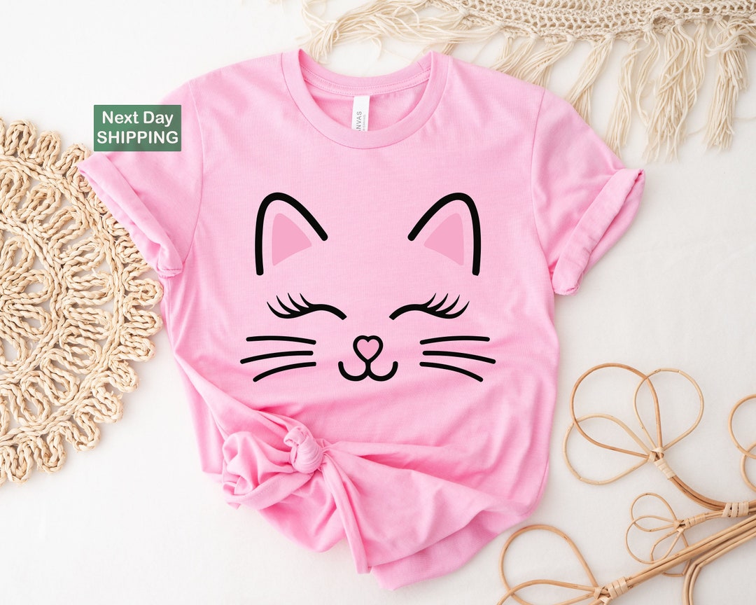 Cute Cat Shirt for Kids, Girls Cat Shirt, Meow T-shirt for Cat Lover ...