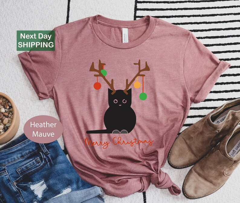 Christmas Cat Shirt Christmas Shirt Cute Christmas Shirt Etsy