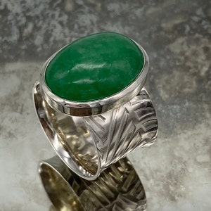 Sterling silver dyed jade statement ring
