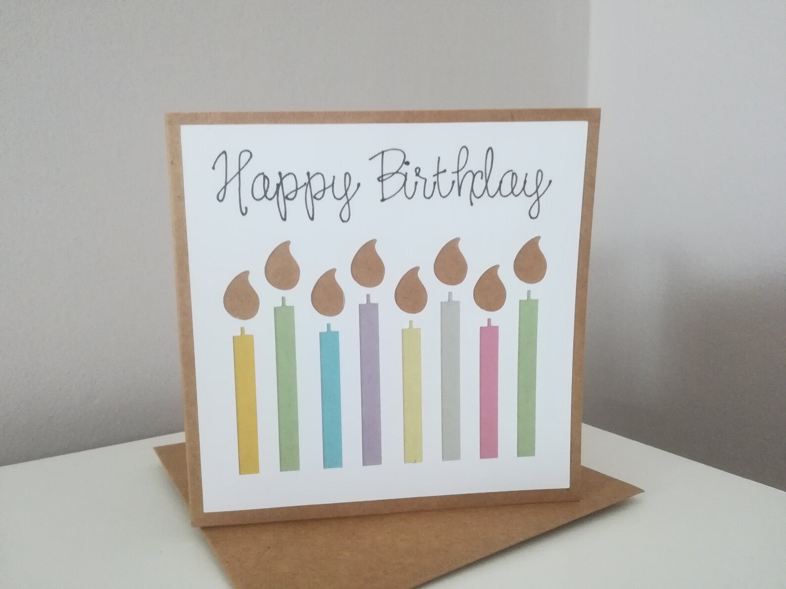 Happy Birthday Candle Greeting Card | Etsy
