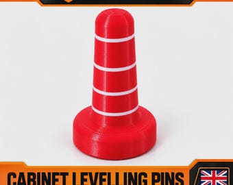 12 Cabinet Levelling Pins – Laser Level Height Markers – Red and White
