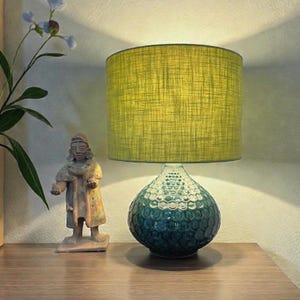 Green Textured Lampshade, Table, floor and ceiling lampshade, Lamp Base, Handmade