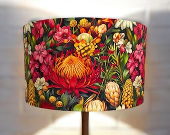 Nora's Natives Floral Lampshade, Australia, Table lamp, floor and ceiling, Handmade, Multicolour