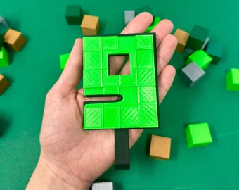 Block Mining Style Birthday Cake Topper | Number for Birthday Cake | Miner Cake Sign | Block Birthday Party Cake Number |