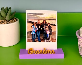 Grandma Photo Holder Stand / Best Mum Freestanding Picture Base / Instax Mini Display / Mother's Day Photo Stand / Birthday Gift