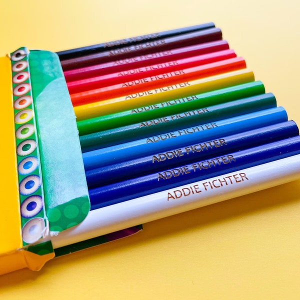 Personalised Pencils | Back to School | Colored Pencil Set | Stocking Filler | Teacher Gift | Easy Christmas Present