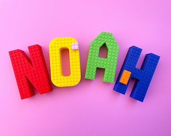 Large Custom Brick Style Name Plate - Personalized For Boys Girls - Custom Desk Plate - Christmas Gift - Kid Room Sign - Brick Style Name