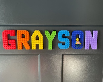Customizable Building Blocks Name Wall Art - Wall Bedroom Decor - Kids Room Wall Art - New Born Baby Gift -Custom Letters for Birthday